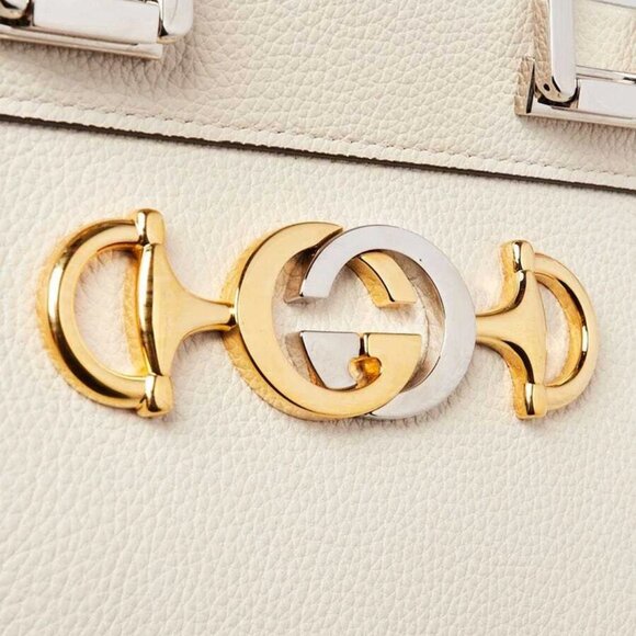 Gucci White Grainy Leather Zumi Small Tote Bag - Picture 8 of 12